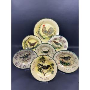 Service de table  Eusebio Costa Diaz – faïence catalane à décor d’oiseaux – vers 1950