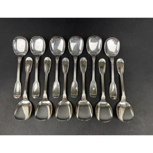  Christofle modèle Chinon suite de 12 cuillères, pelles à glace