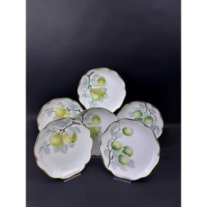 RC Kronach Bavaria suite de 6 assiettes à dessert, fruits Auguste Viktoria