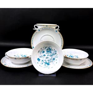 Suite de 4 bouillons Haviland Limoges modèle Nankin