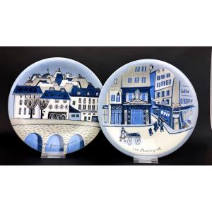 Primavera, paire d'assiettes en porcelaine de Limoges par catherine de Boysson