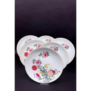 Raynaud, Limoges suite de 6 assiettes modèle Hoang-Ky