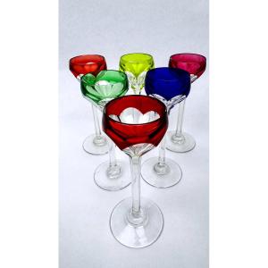Set Of 6 Double-layered Crystal Liqueur Glasses – Saint-louis – Bristol Model 2366,004