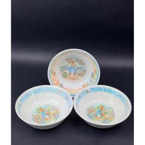 Suite de 3 bols en porcelaine Peter Rabbit Wedgwood