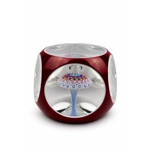 Sulfure, presse-papier Saint-Louis 1969 bouquet de fleurs