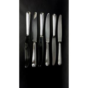 Set Of 6 Christofle Knives, America Model