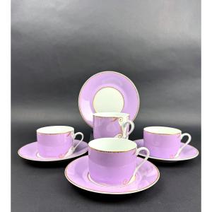 Christian Lacroix, suite de 4 tasses à thé modèle Follement