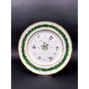 Paris - Manufacture du Petit Carousel - Rare assiette aux violettes