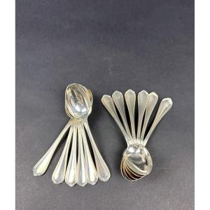 Christofle, Suite Of 12 Spatours Mocha Spoons