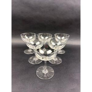Suite Of 6 19th Century Crystal Champagne Glasses