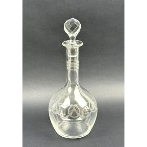 Carafe en cristal gravé fin 19ème début 20ème taille n°2