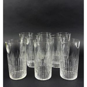 Baccarat, Suite Of 8 Mug Glasses, Long-drink Model Nancy