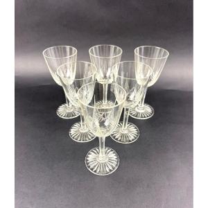 Baccarat, service Epron, suite de 6 verres à vin blanc taille 4