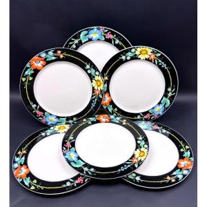 Villeroy & Boch, Suite de 6 assiettes à dîner modèle Xenia
