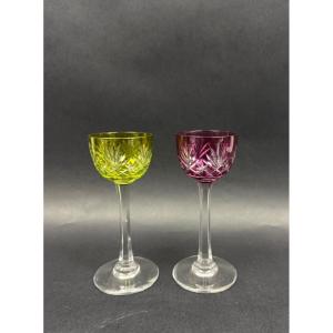 Suite de 2 verres à liqueur Saint-Louis modèle Massenet