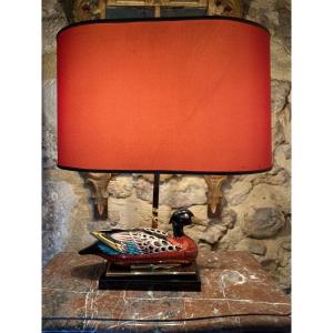Porcelain Duck Lamp By Manifactura Porcellane Artistiche Florence 