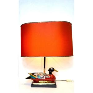 Porcelain Duck Lamp By Manifactura Porcellane Artistiche Florence