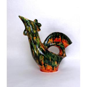 Agnès Bonnet, Escalas Ceramics, Zoomorphic Pitcher, Rooster, Circa 1960