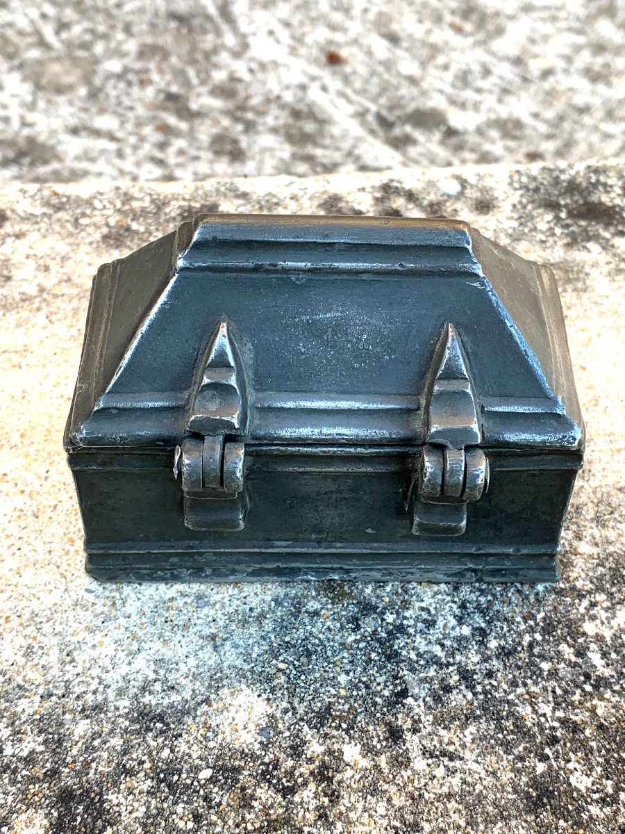 Box With Holy Oils In Pewter XVII° Century-photo-2