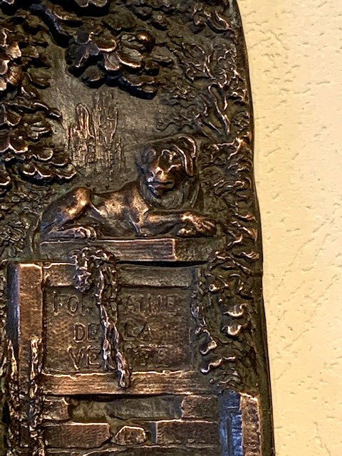 Embossed Copper Plate Signed V.zier (victor Casimir Zier, Born In 1822)-photo-7