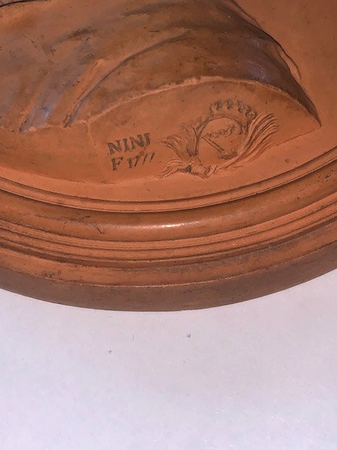 Terracotta Medallion, 1777, Benjamin Franklin By Jean-baptiste Nini.-photo-2
