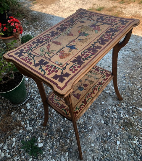 Table à thé Art Nouveau décors japonisants,  école de Nancy-photo-2