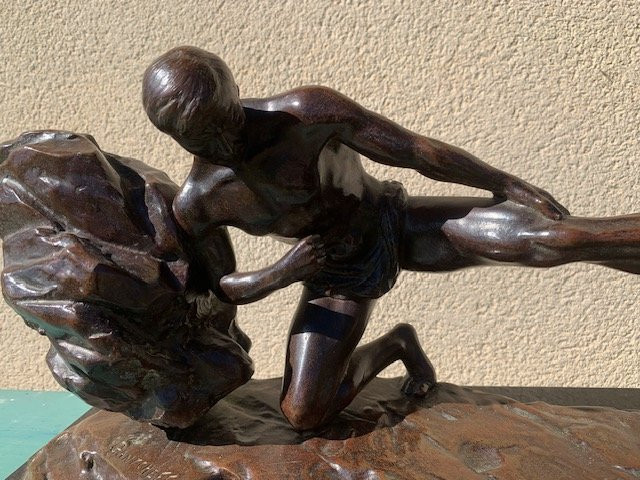 Large Bronze By Ghanu Gantcheff, The Myth Of Sisyphus-photo-4