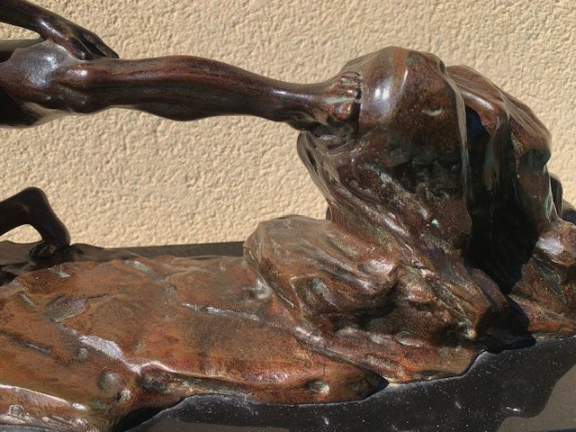 Large Bronze By Ghanu Gantcheff, The Myth Of Sisyphus-photo-3