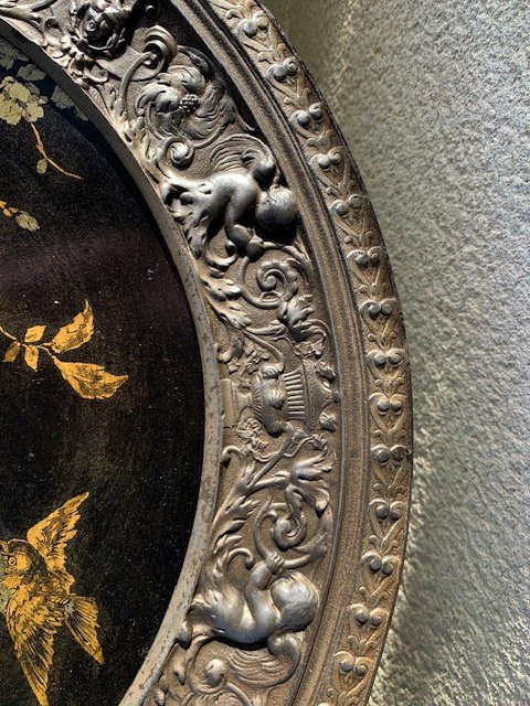 Pair Of Japanese-style Metal Platters From The Napoleon III Era-photo-3