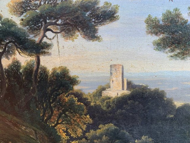 Oil On Canvas, German School, 19th Century, Romantic Landscape-photo-4