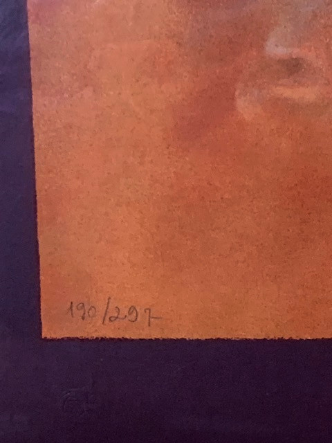 Litho  par Léonor Fini, portrait d'Ariane Lancell 1981-photo-1