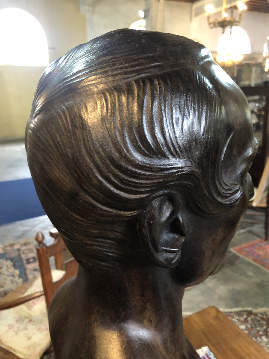 Buste  en bronze, signé Micheli 1859-photo-4