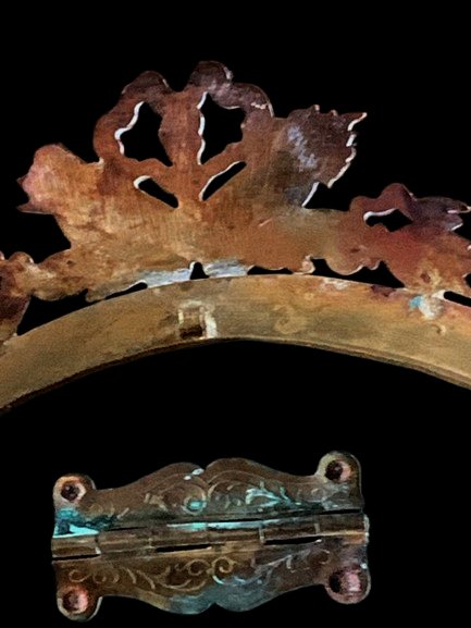 Cadre porte-photos en laiton doré, fin XIX°-photo-3