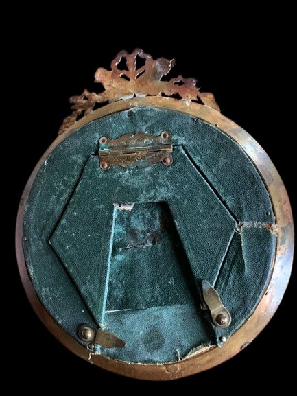 Cadre porte-photos en laiton doré, fin XIX°-photo-4