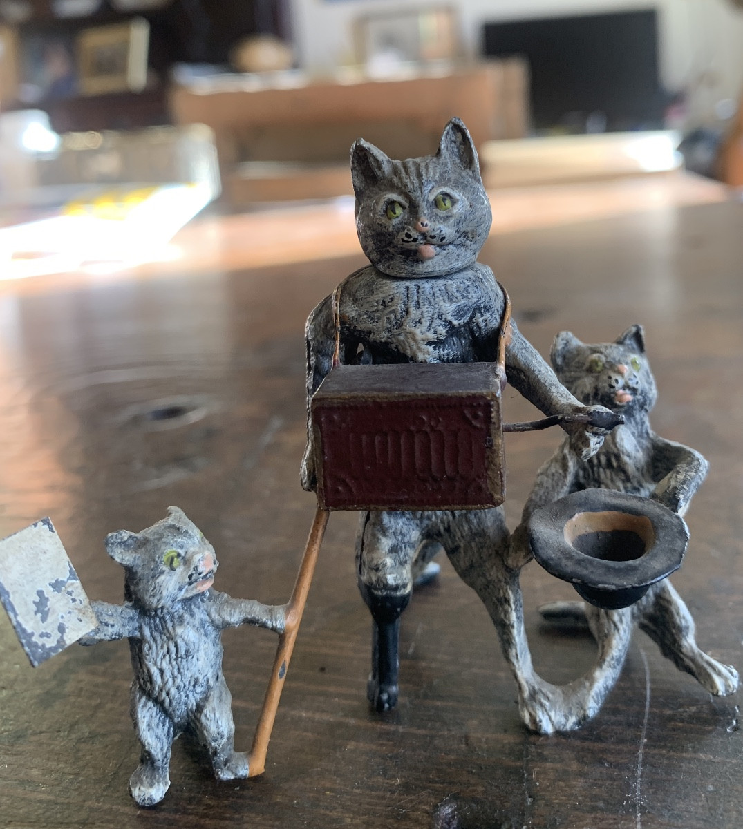 Group Of Lead Cats From Nuremberg 19th Century