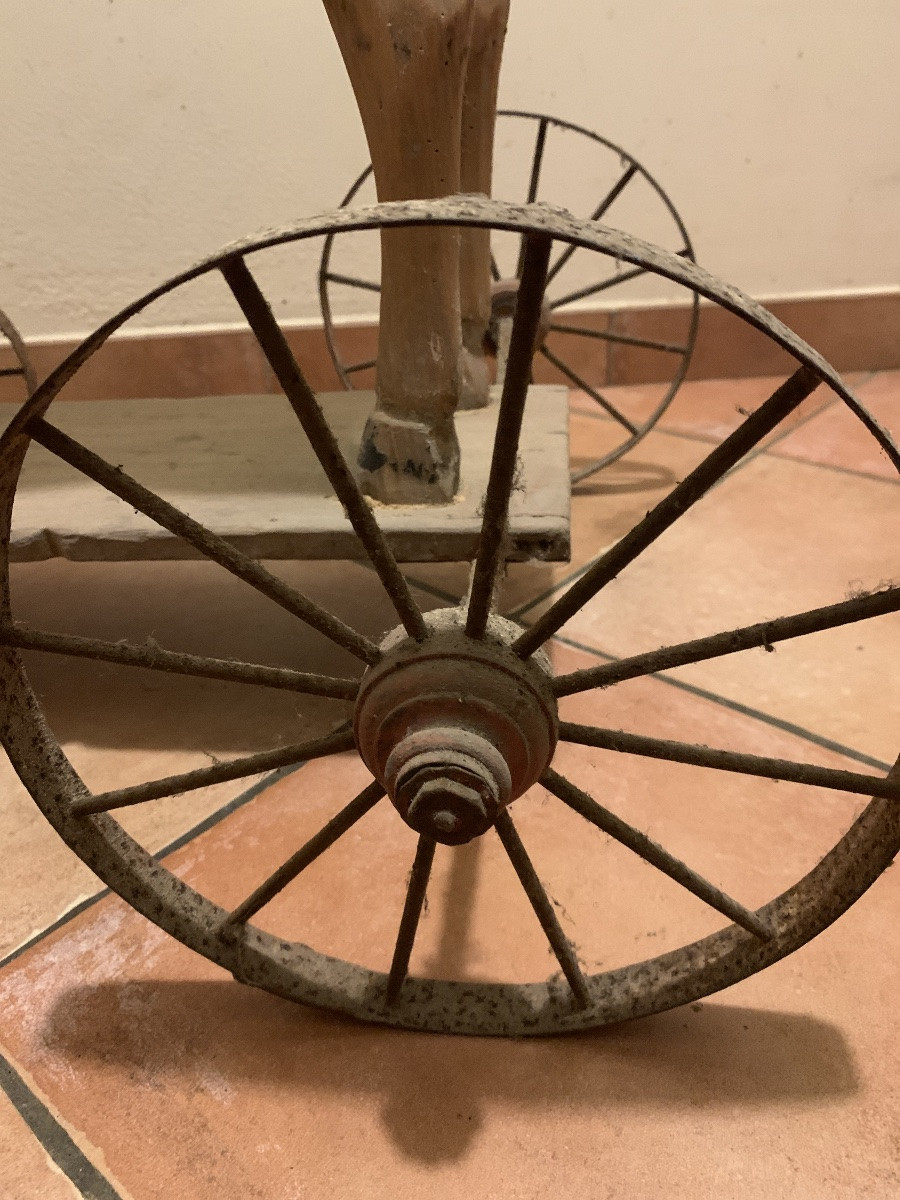 Vieux cheval de bois à tirer XIX siècle-photo-4