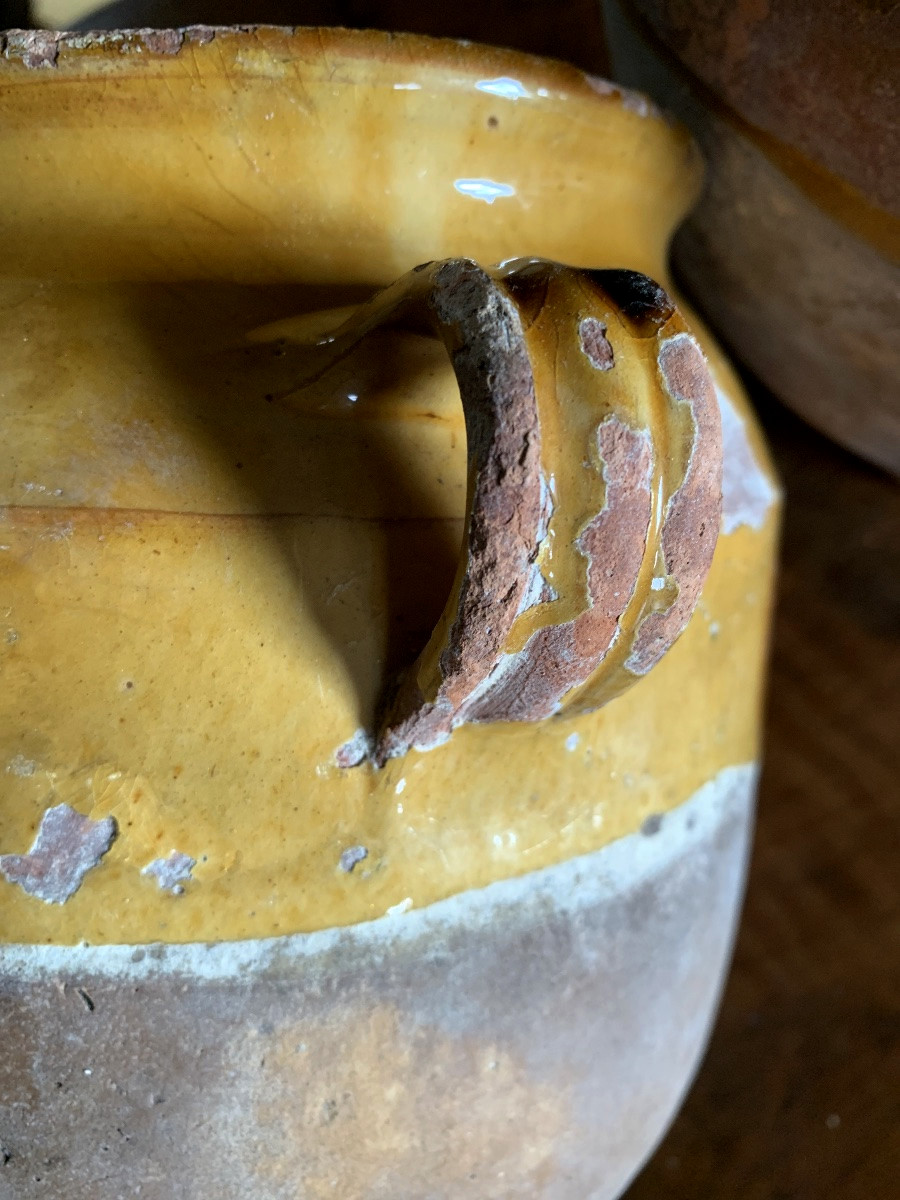2 Yellow Preserve Jars, 19th Century -photo-1