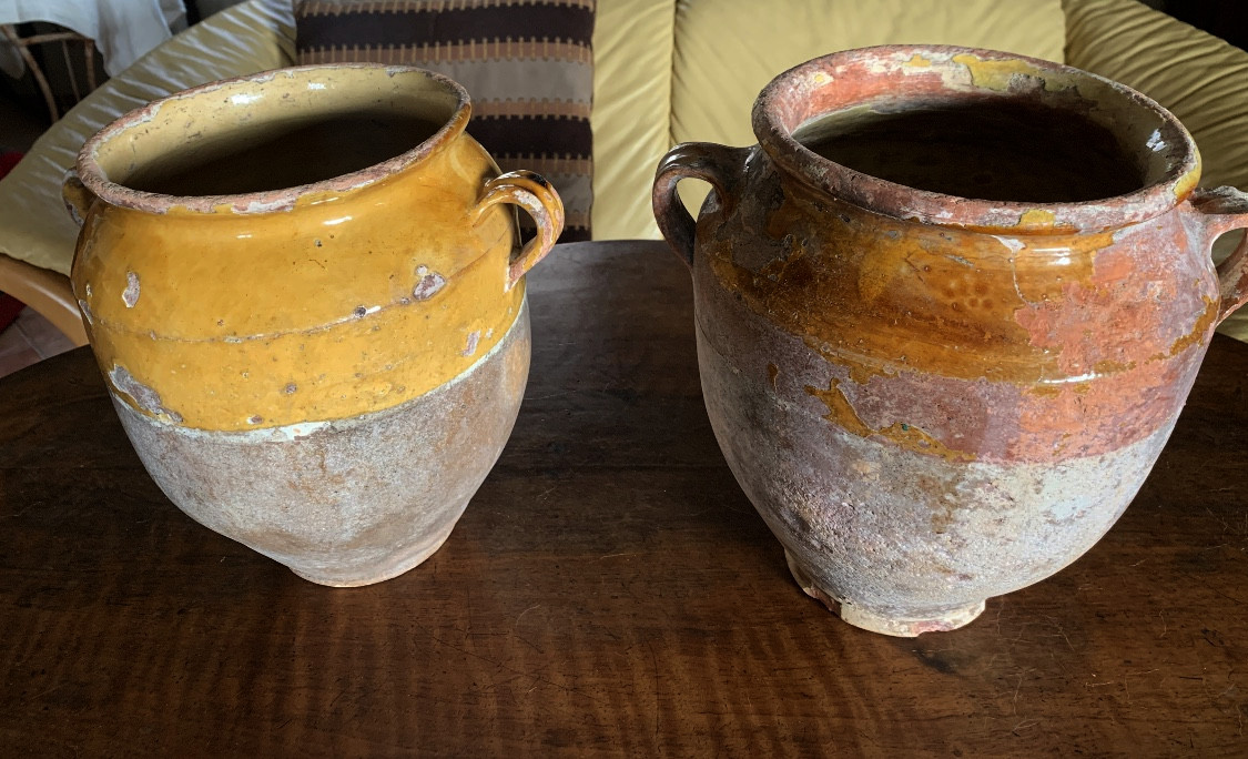 2 Yellow Preserve Jars, 19th Century 