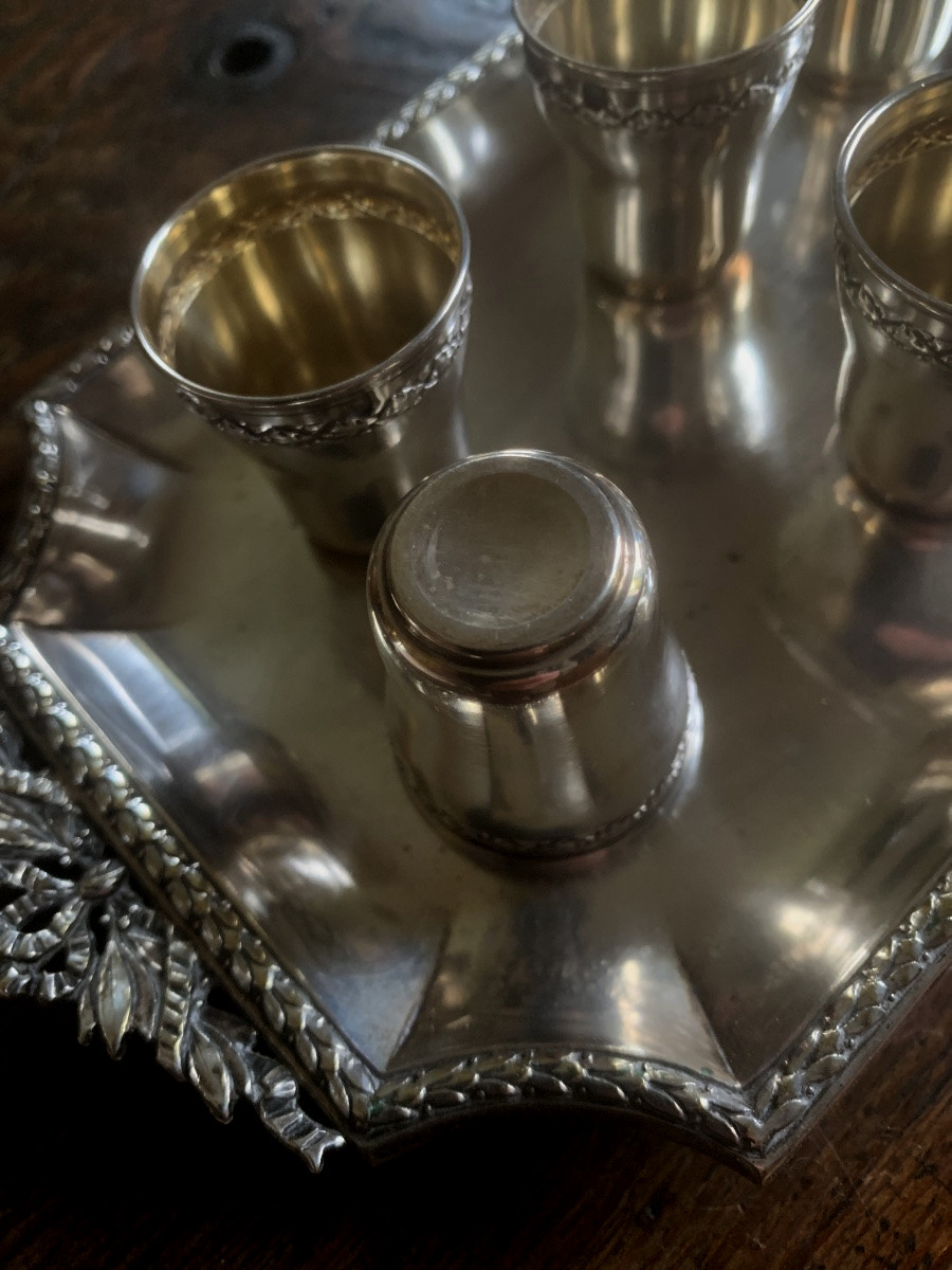 Ensemble 6 gobelets argent Minerve -photo-4