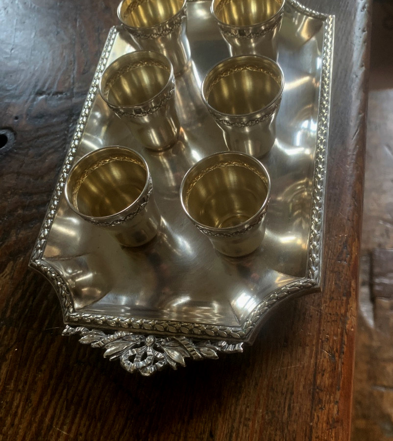 Ensemble 6 gobelets argent Minerve 