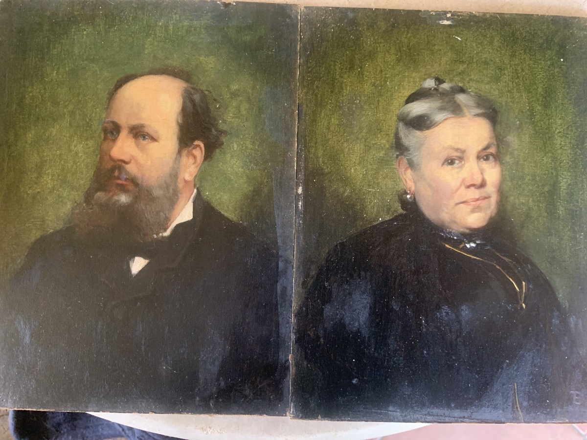 Portraits  d’un couple bourgeois par Eugène Edmond Thiery