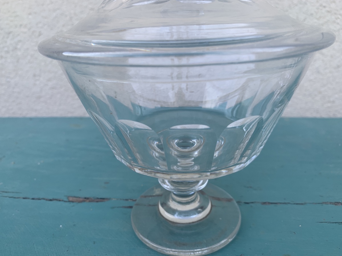 Large Crystal Bowl And Matching Candy Dish-photo-3