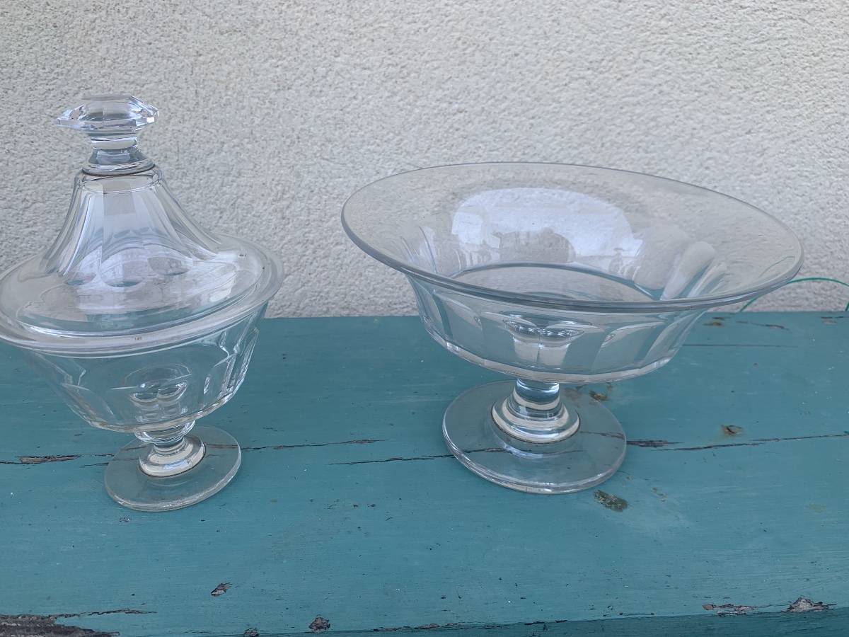 Large Crystal Bowl And Matching Candy Dish