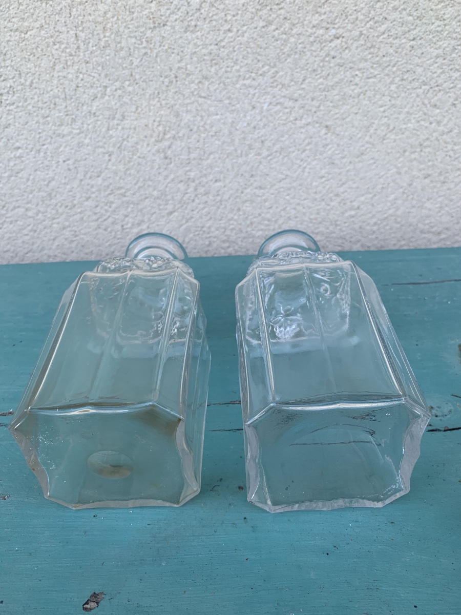 Pair Of Cut Crystal Liqueur Decanters-photo-2
