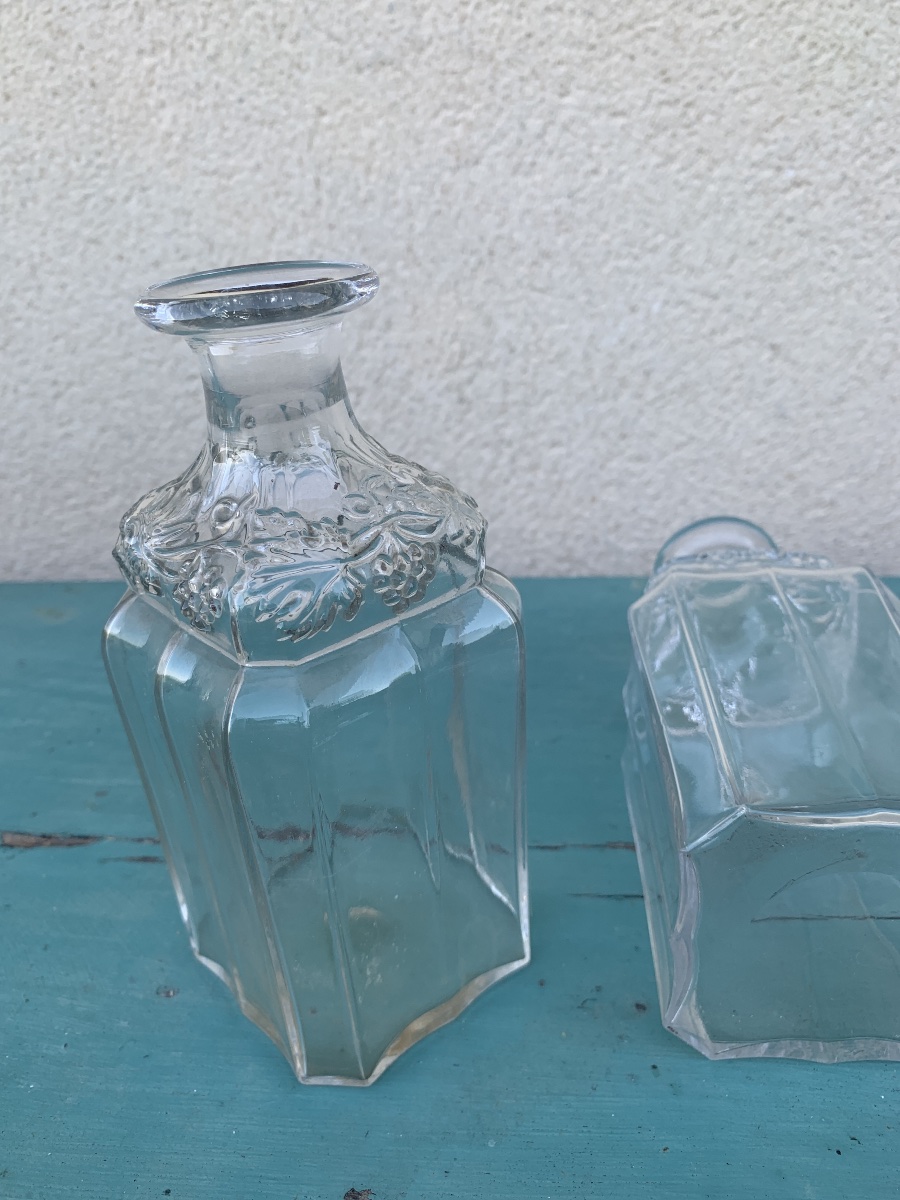 Pair Of Cut Crystal Liqueur Decanters-photo-3
