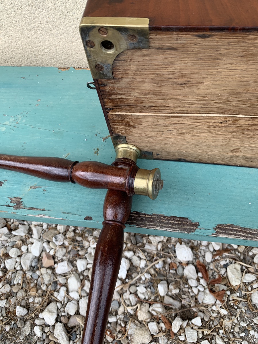 Mahogany Travel Bidet From The Empire Period.-photo-2