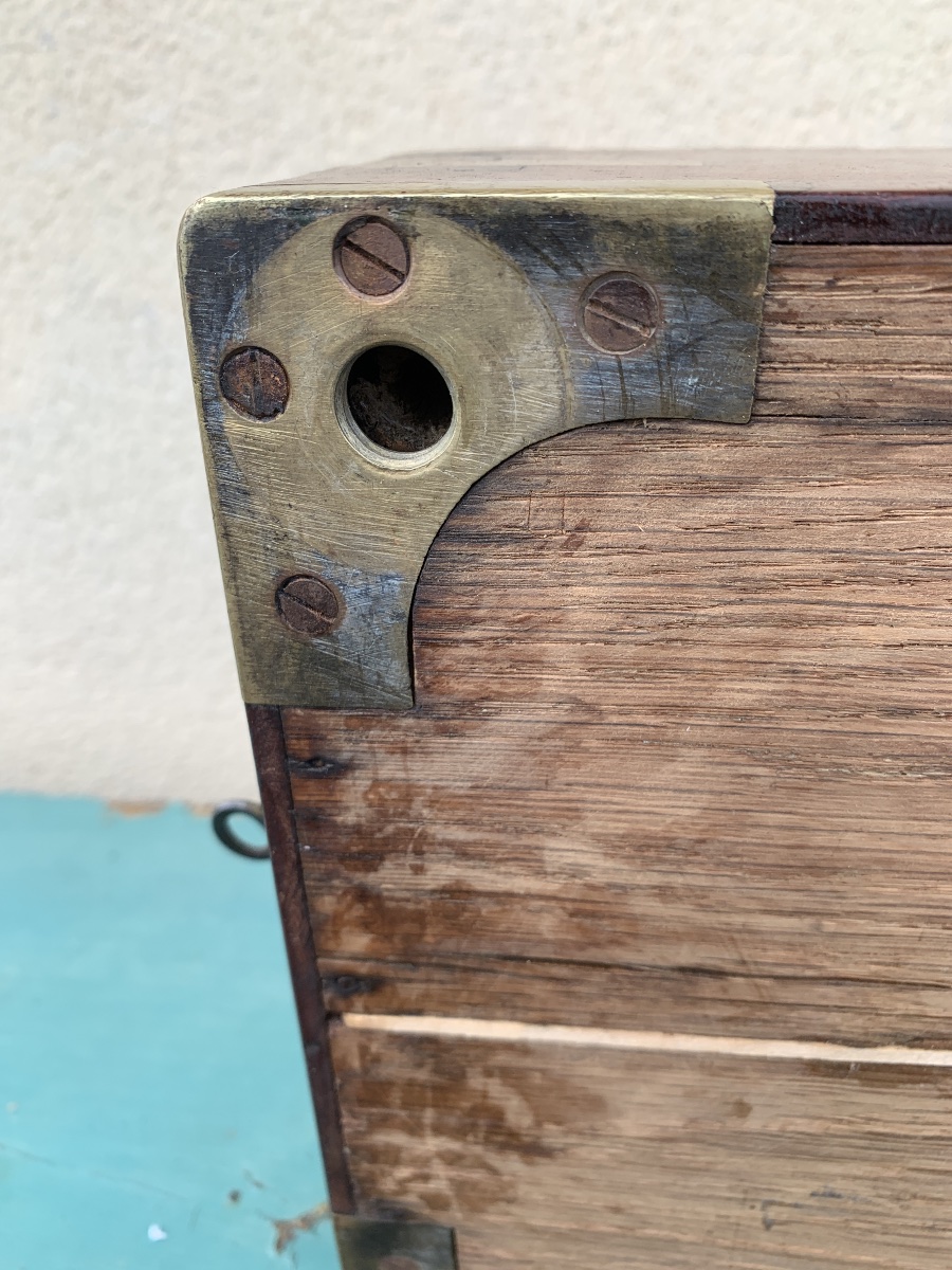Mahogany Travel Bidet From The Empire Period.-photo-3