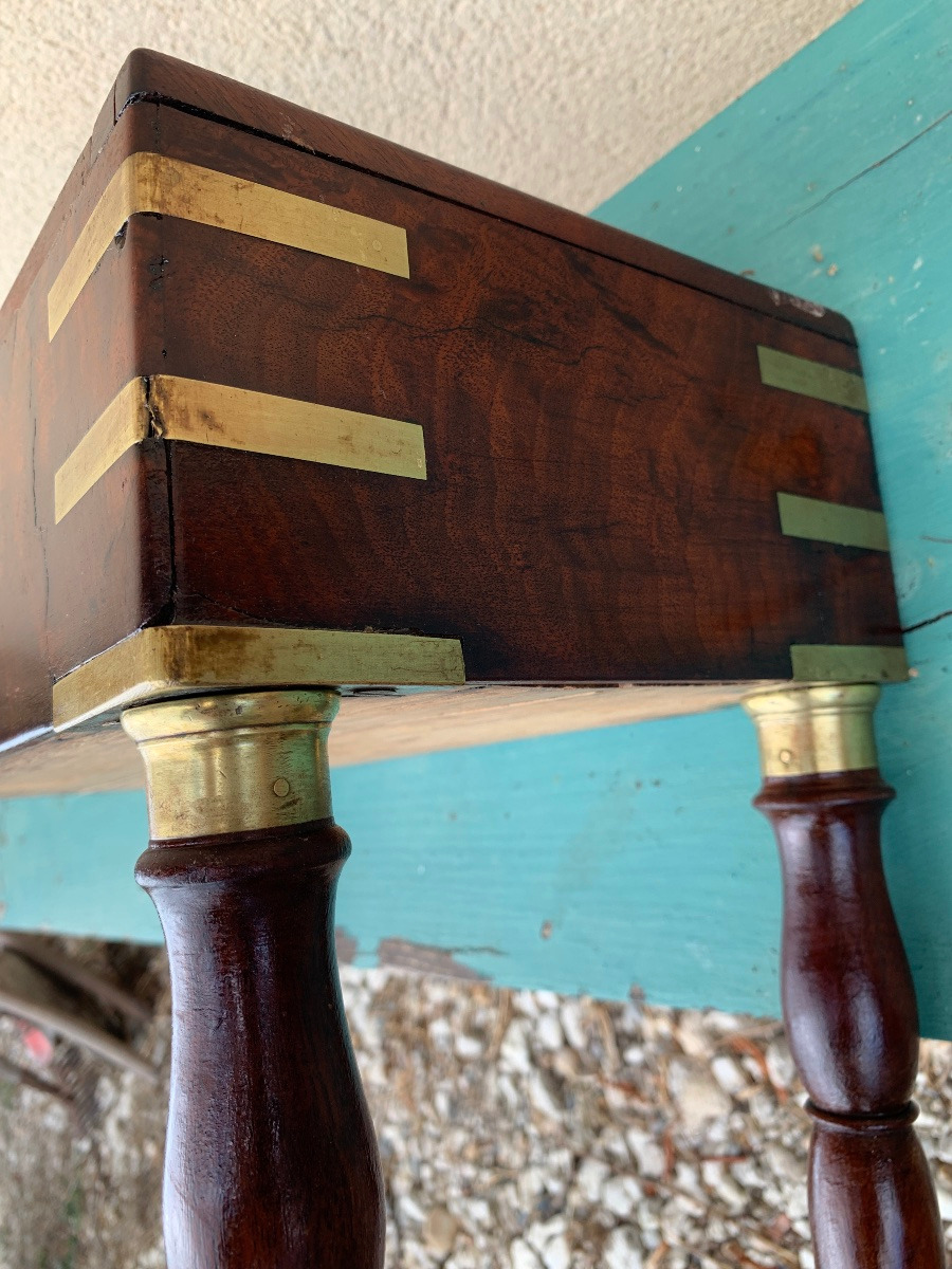 Mahogany Travel Bidet From The Empire Period.-photo-6