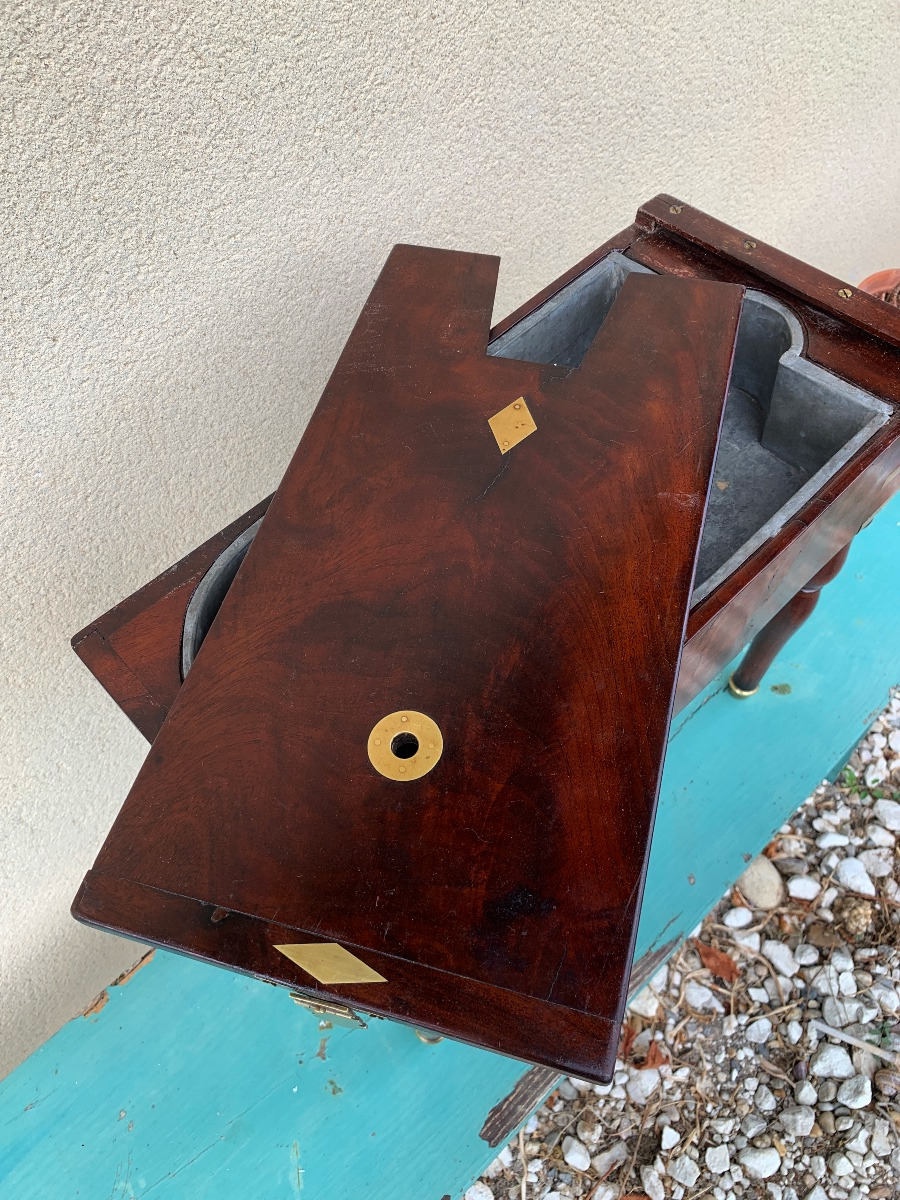 Mahogany Travel Bidet From The Empire Period.