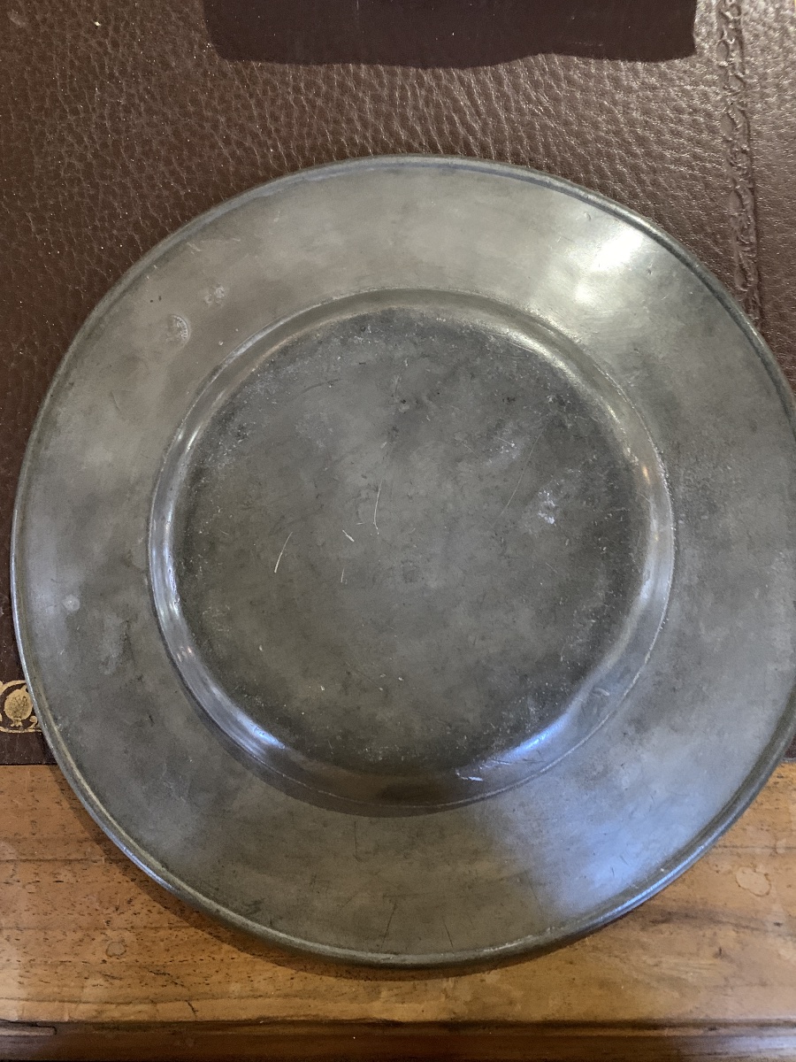 Eighteenth-century Pewter Votive Plate Dedicated To Saint Anne-photo-4